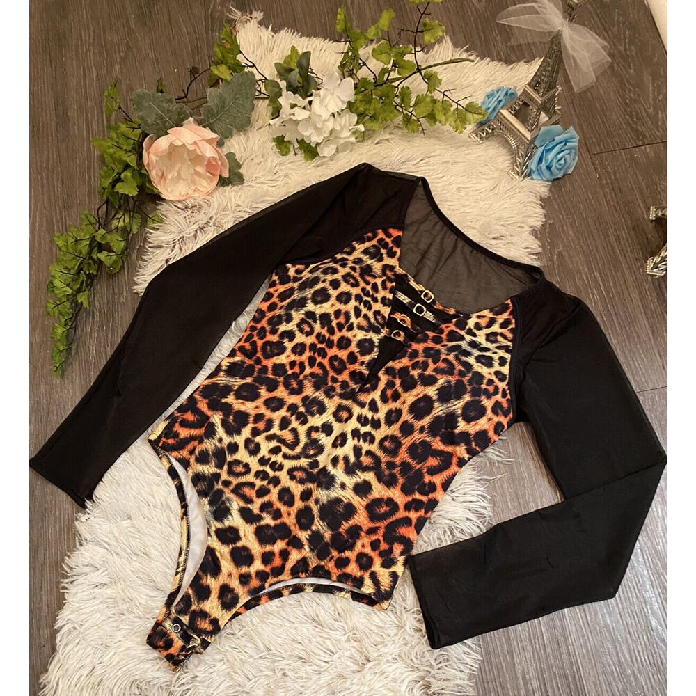 MARIA CHA Sz M Made In Brazil Brown Multicolor One Piece Bathing Suit Beach